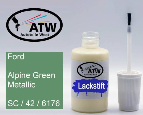 Ford, Alpine Green Metallic, SC / 42 / 6176: 20ml Lackstift, von ATW Autoteile West.